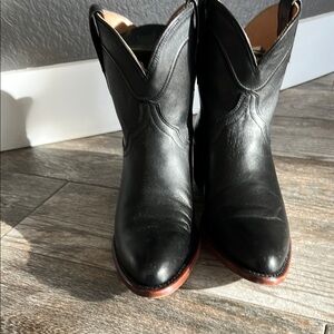 Black Leather Cowboy Boots penny